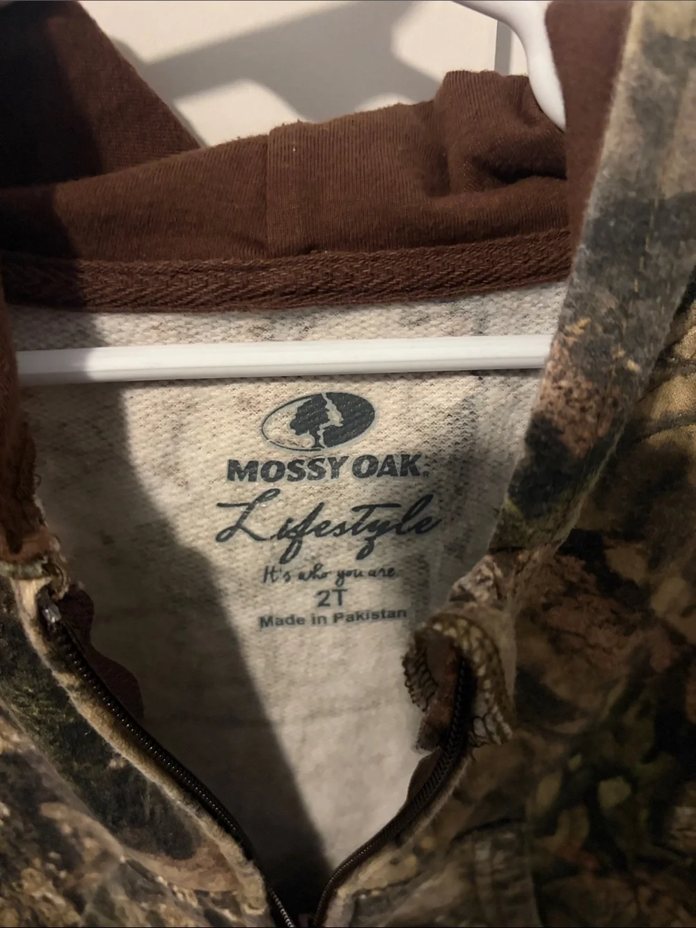 Mossy Oak Kids Camouflage Zip Hoodie - Brown/Green